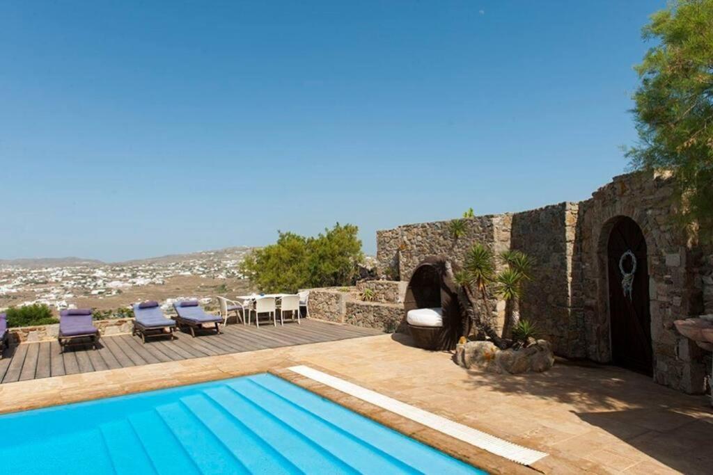 Dreamy Boho 5Bed Villa With Pool And Ocean View Mykonos Town Buitenkant foto